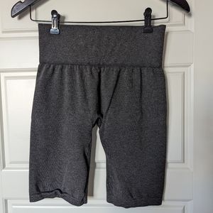 High Waisted Grey Bike Shorts, Size L